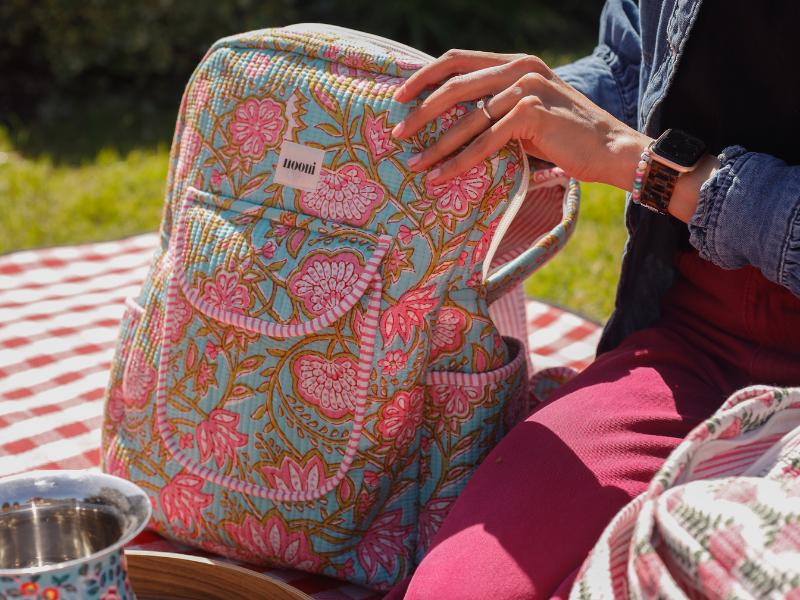 Teal Blossom Backpack